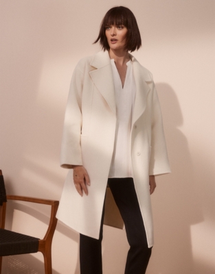 white longline coat