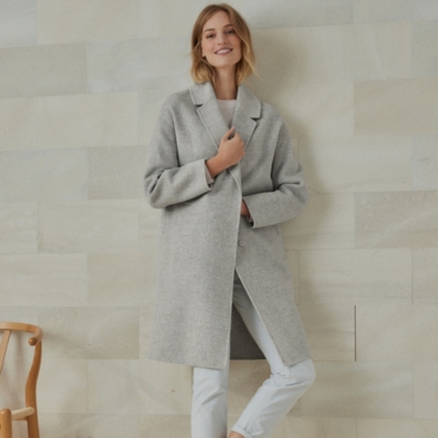 white company long puffa coat