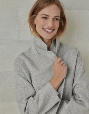 White company hot sale grey coat