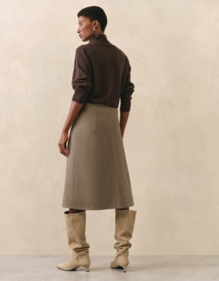 Double Faced Zip Front Skirt