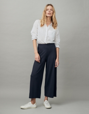 Double-Jersey Pull-On Crop Trousers 
