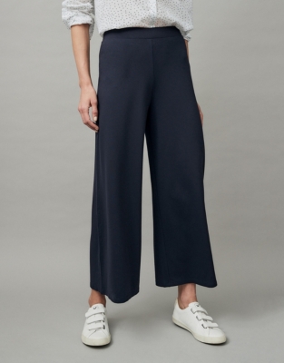 Double-Jersey Pull-On Crop Trousers | Clothing Sale | The White Company UK