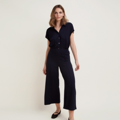 Double Jersey Pull On Crop Trousers