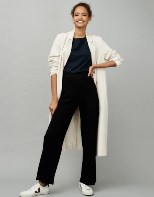 pull on straight leg trousers