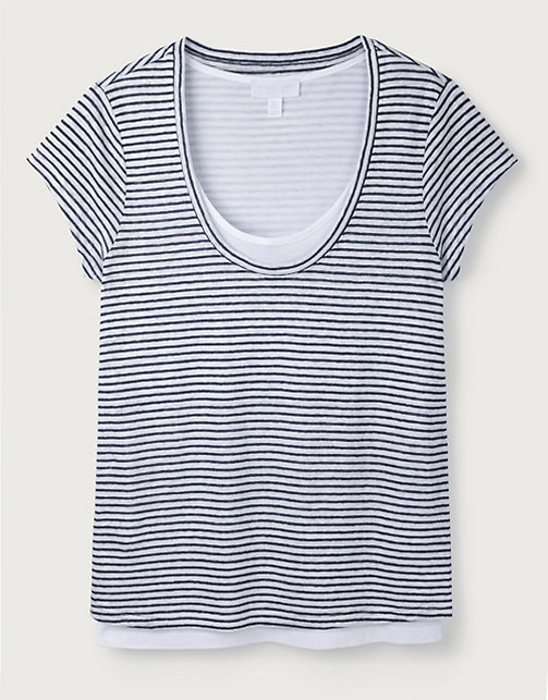 Double-Layer Linen T-Shirt | Tops & Blouses | The White Company US