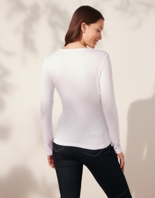 Double Layer Long-Sleeve T-Shirt - White