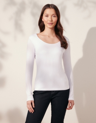 Double Layer Long-Sleeve T-Shirt - White