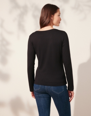 Double Layer Long-Sleeve T-Shirt - Black