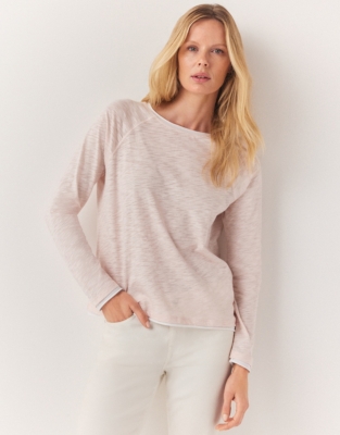 Double Layer Roll Trim Jersey Top - Shell