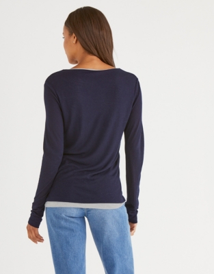 Double Layer V-Neck Top | Clothing Sale | The White Company UK