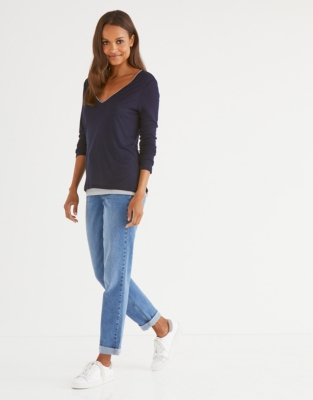 Double Layer V-Neck Top | Clothing Sale | The White Company UK