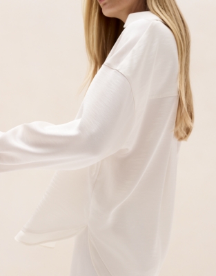 Double Layered Popover Shirt - Scandi White