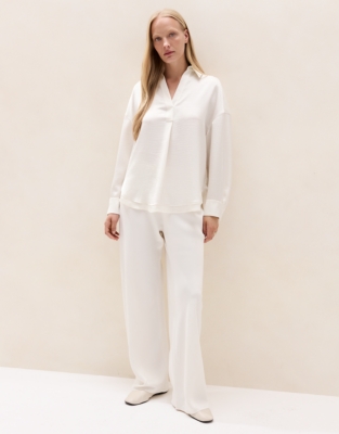 Double Layered Popover Shirt - Scandi White