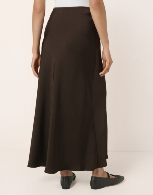 Double Satin Bias Midi Skirt