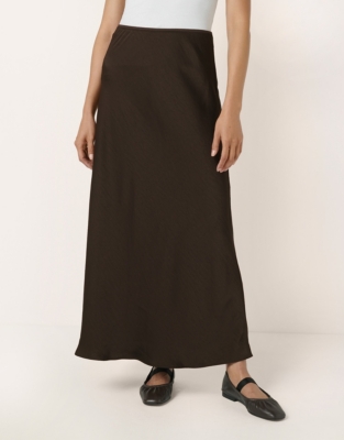 Double Satin Bias Midi Skirt