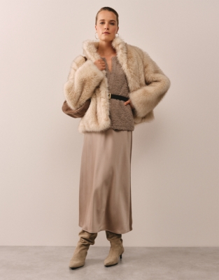 Double Satin Bias Skirt - Hot Chocolate