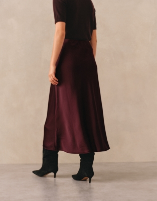 Double Satin Bias Skirt - Oxblood