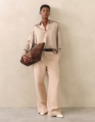Double Satin Relaxed Popover Shirt
