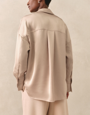 Double Satin Relaxed Popover Shirt