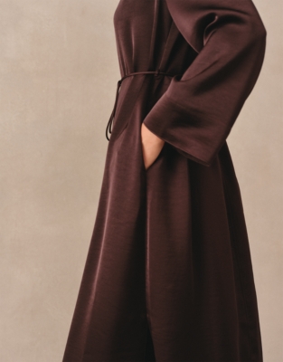 Double Satin V-Neck Dress