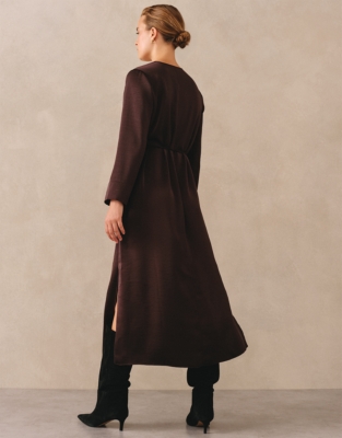 Double Satin V-Neck Dress | Dresses & Jumpsuits | The White Compan