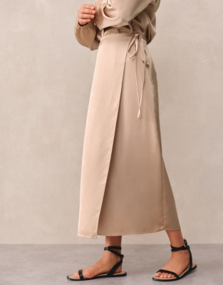 Double Satin Wrap Skirt