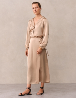 Double Satin Wrap Skirt