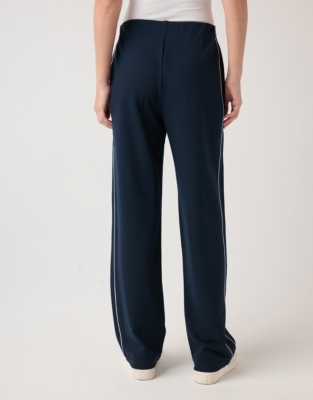 Double Side Stripe Jersey Wide Leg Trousers