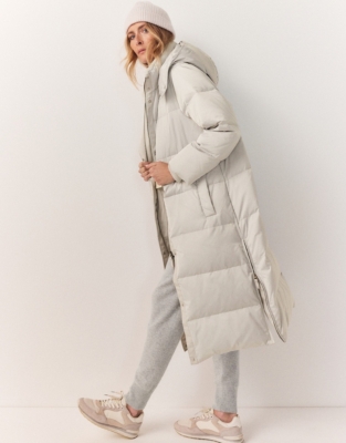 Long down hot sale hooded coat