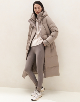 Down Filled Long Puffer Coat - Rye