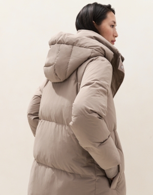 Down Filled Long Puffer Coat - Rye