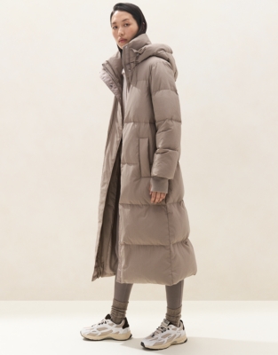 Down Filled Long Puffer Coat - Rye