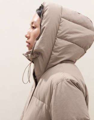 Down Filled Long Puffer Coat - Rye