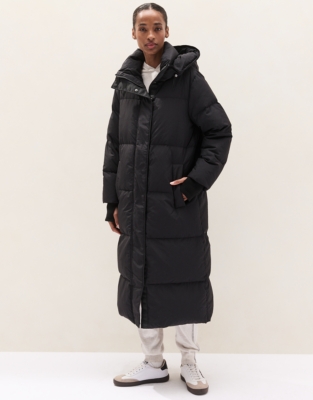 Down Filled Long Puffer Coat - Black
