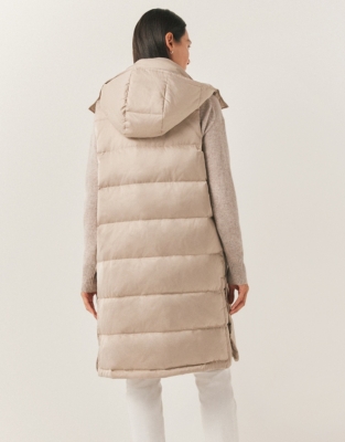 Down Filled Long Puffer Gilet