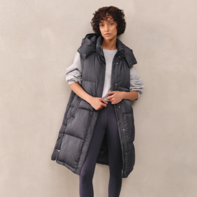 Down Filled Long Puffer Gilet