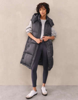 Down Filled Long Puffer Gilet