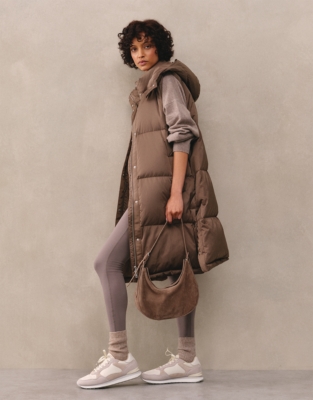 Down Filled Long Puffer Gilet