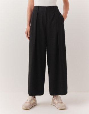 Drapey Cropped Wide Leg Trousers | Trousers & Leggings | The White ...