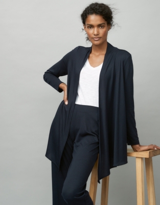 navy jersey cardigan