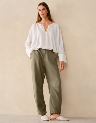 Drawstring Hem Blouse