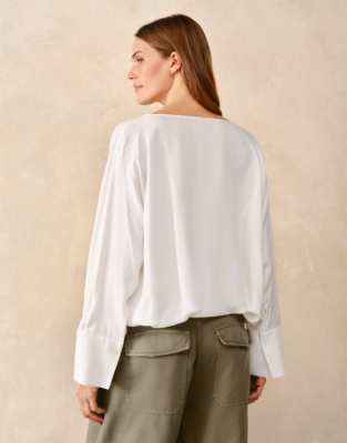 Drawstring Hem Blouse