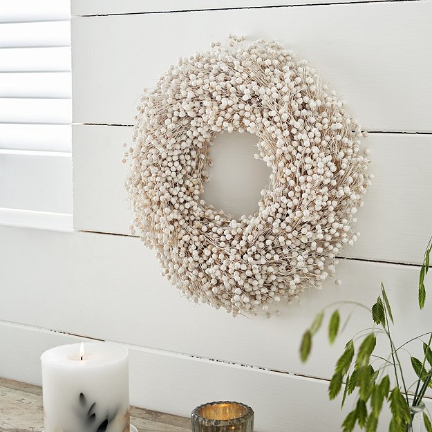 Dried Linum Wreath – 30cm | Decorative Accessories | The White Company