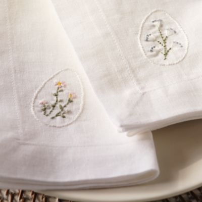 Easter Egg Embroidered Napkins