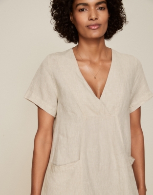 Linen dress outlet v neck