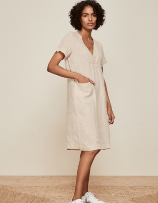 Easy Linen V-Neck Dress | Clothing Sale | The White Company UK