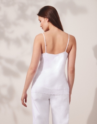 Eco Perfect Lace Trim Cami - White