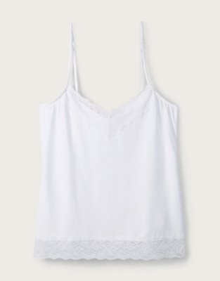 Eco Perfect Lace Trim Cami | Tops | The White Company UK