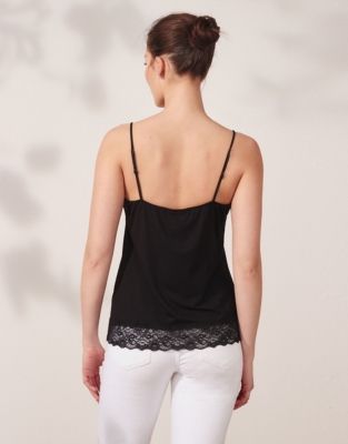 Eco Perfect Lace Trim Cami - Black