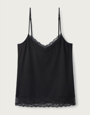 Eco Perfect Lace Trim Cami - Black